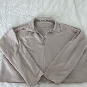 Aerie Quarter Zip Cropped Sweatshirt